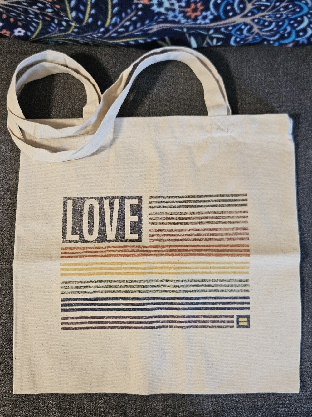 HRC Human Rights Campaign Retro Pride Flag Canvas Tote Bag